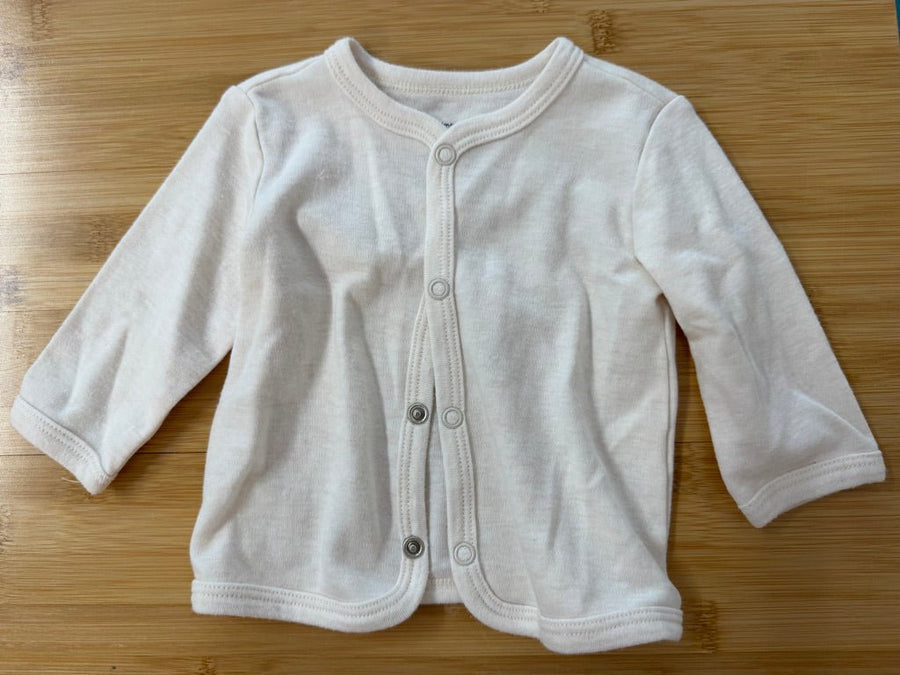 First Impressions Snap-Up Cardigan – 0–3M | Cream - Nest and Sprout-Consignment