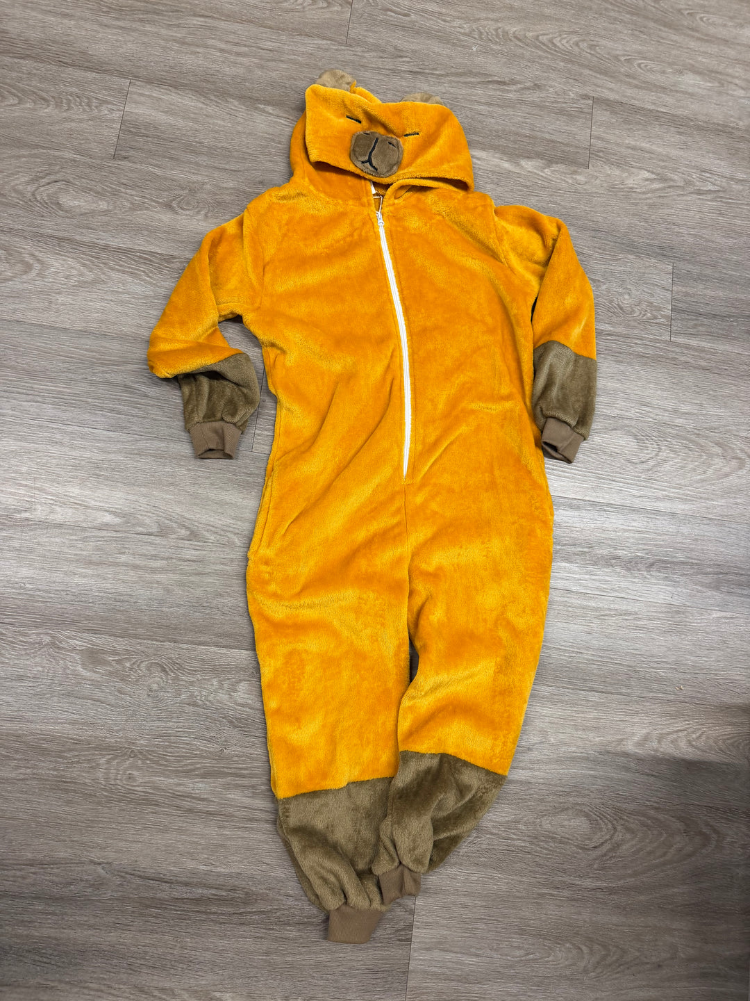 Cozy Cubs Capybara Fleece One Piece – Adult Small (Est. 12 Years Fit)