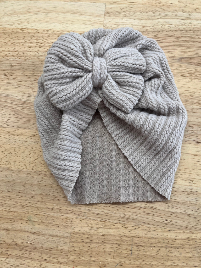 Infant Turban Hat – Light Beige