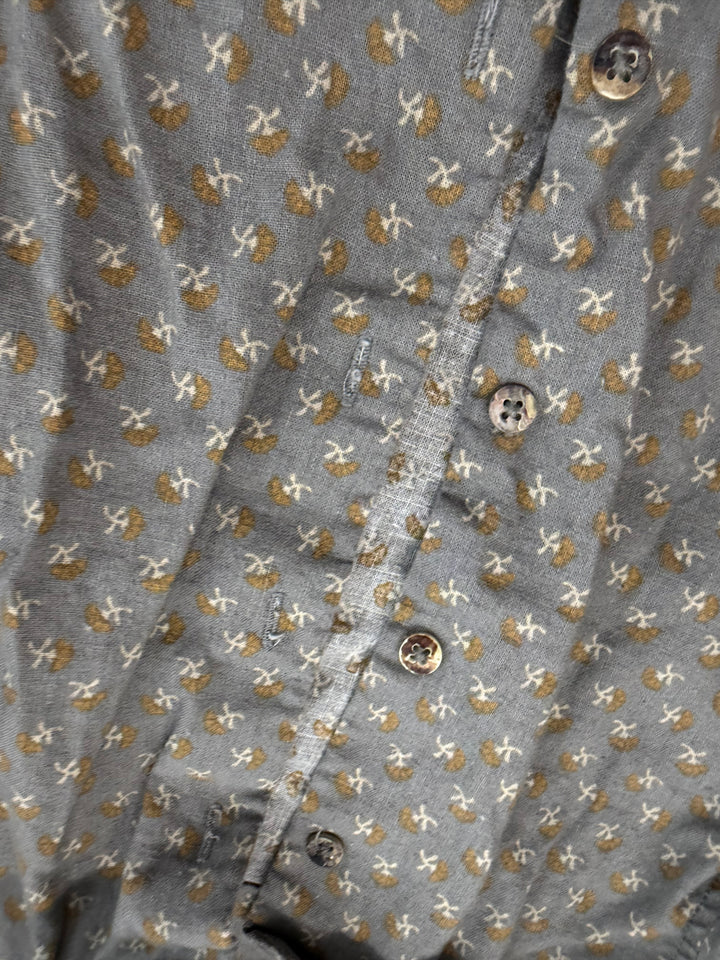 Noralee Button Down Shirt – 2 | Grey with Yellow Florals