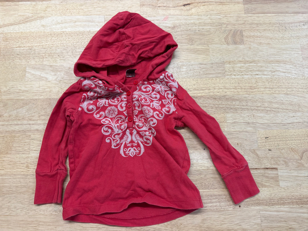 Tea Collection Red Floral Hooded Long Sleeve Shirt – 2 Est. | Play
