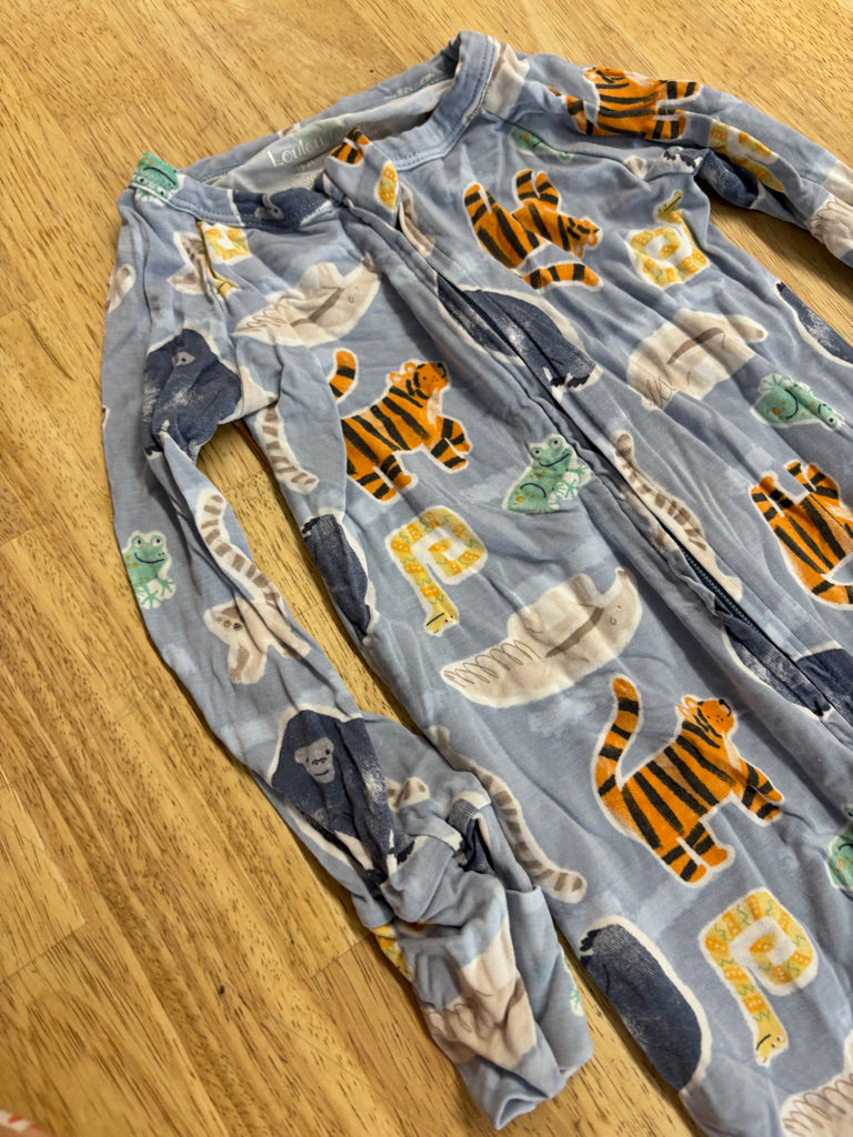 Loulou Lollipop Animal Print Sleeper Blue | Size 12–18M