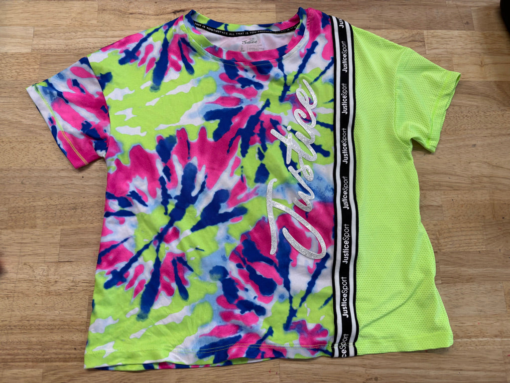 Justice Neon Mesh Athletic Top | Size 7/8