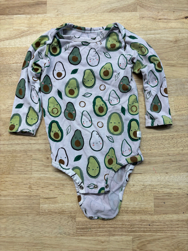 Loulou Lollipop Avocado Print Bodysuit – 6–12M