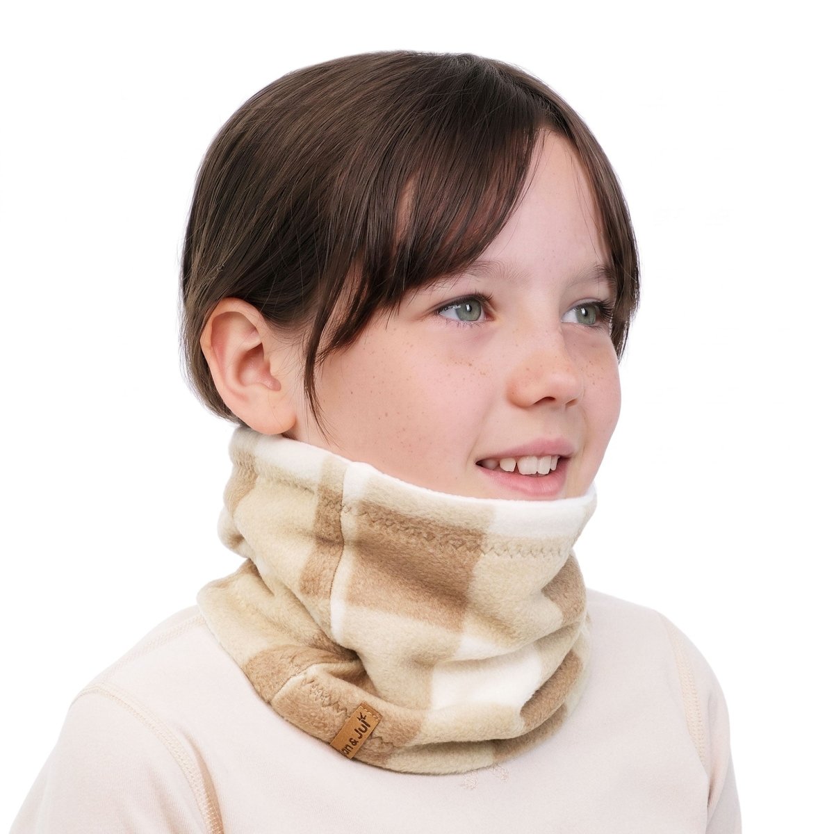 Jan & Jul Fleece Neck Warmer – Brown Plaid - Nest and Sprout-Jan & Jul