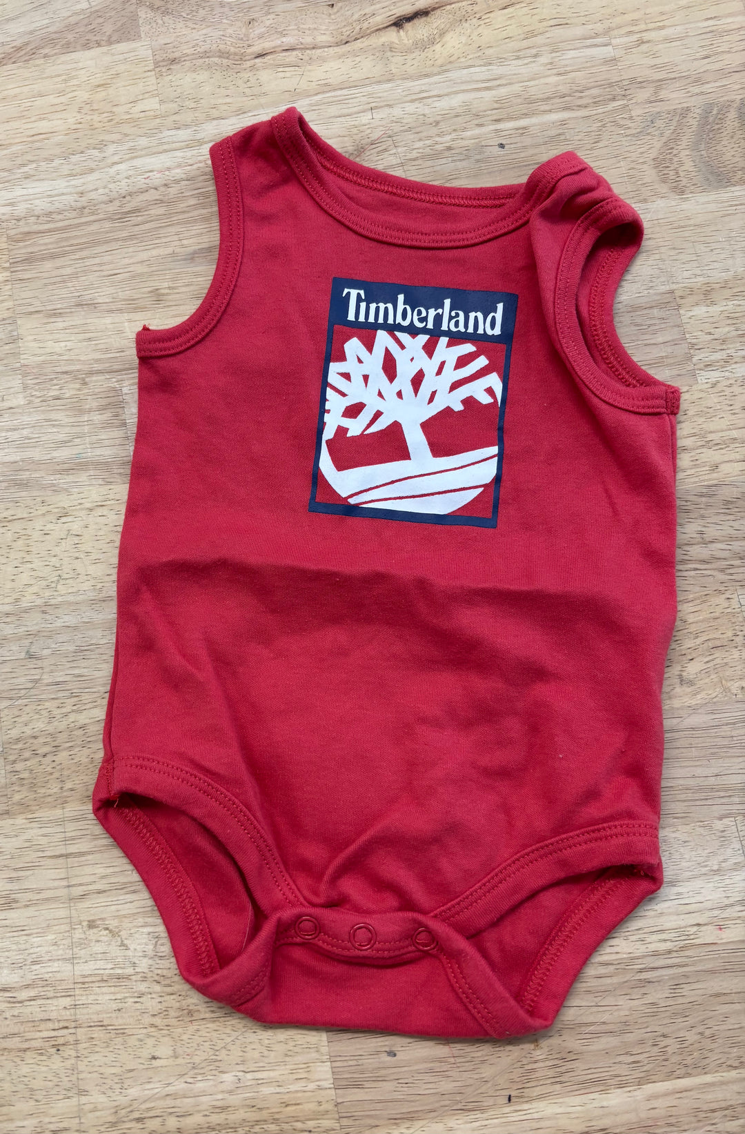 Timberland Red Sleeveless Bodysuit | Size 3–6M