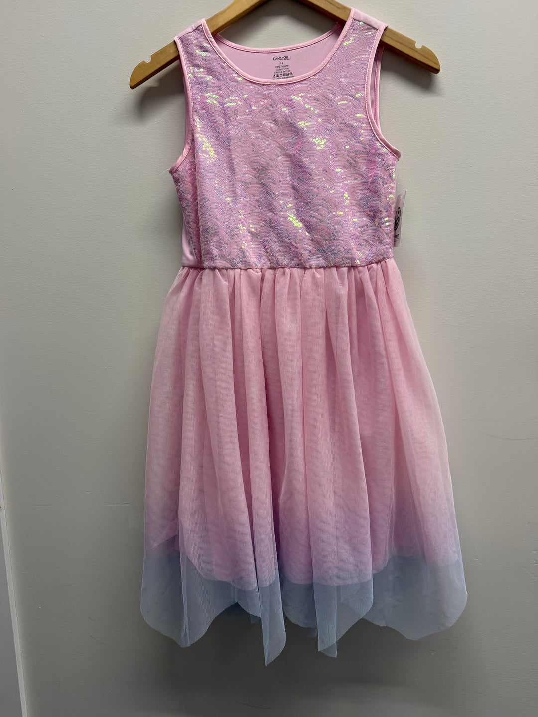 George Special Occasion Dress – 14 | Pink Sequin Bodice | Tulle Skirt