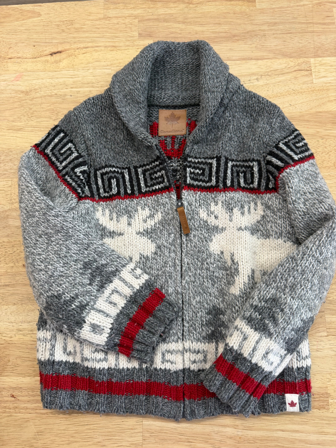 Canadian Moose Knit Sweater – 5T | Grey and Black
