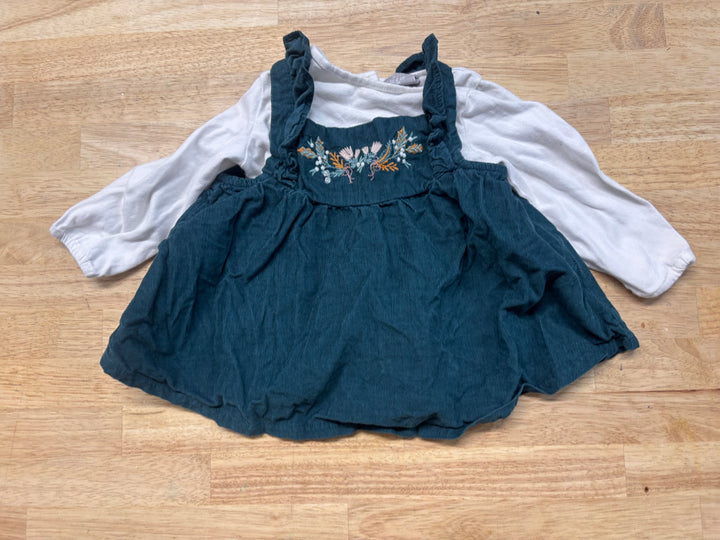 Tahari 2pc Set – Green Cord Jumper 6-9M