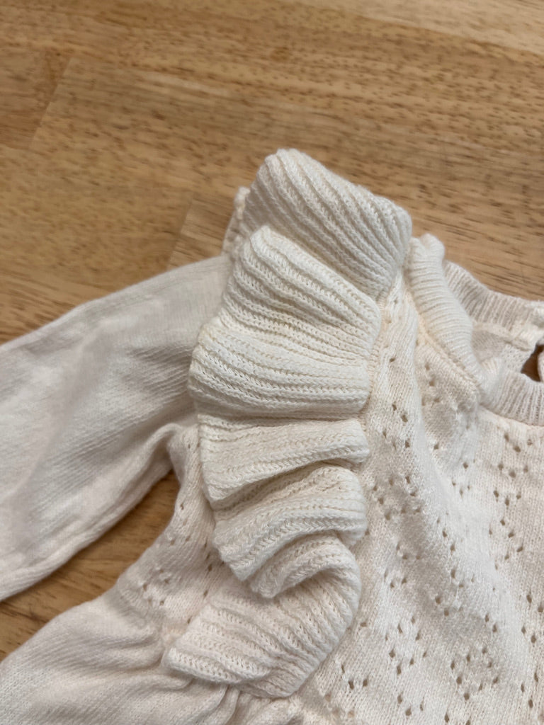 Carters 3M White Ruffle Sweater