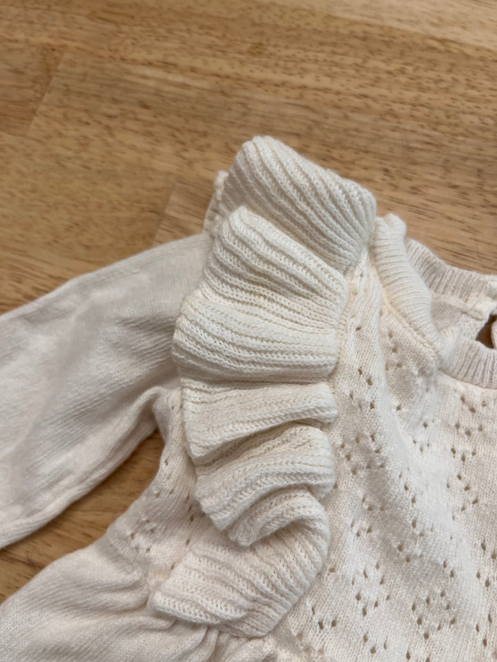 Carters 3M White Ruffle Sweater