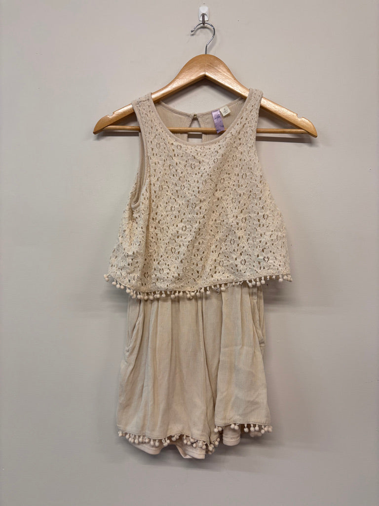 Alya Romper – Small Cream Lace Overlay
