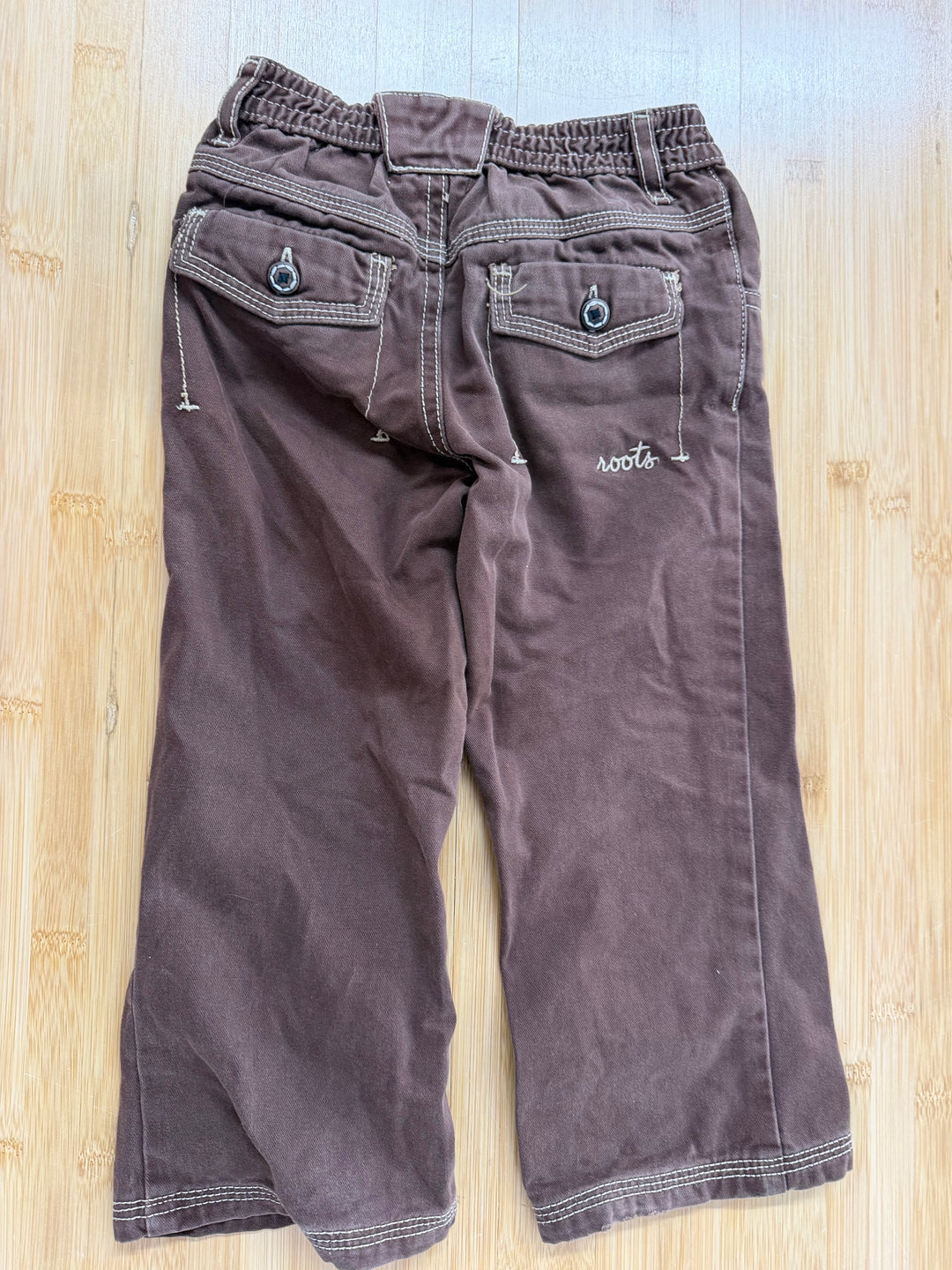 Roots Canvas Pants – 3T | Brown | 100% Cotton