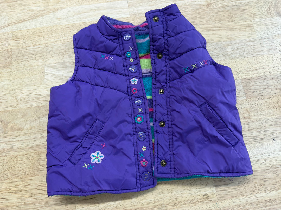 Please Mum Reversible Vest – 2T | Purple Fleece Striped Inner | Play