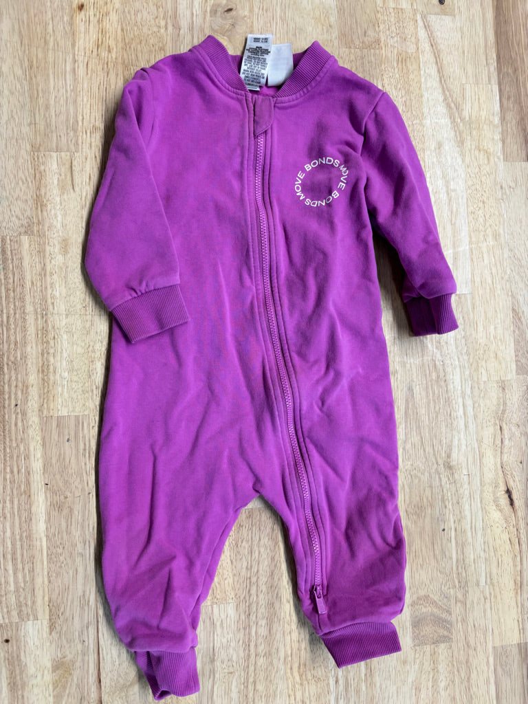 Bonds Oversuit Romper – Fuchsia | 0–12M
