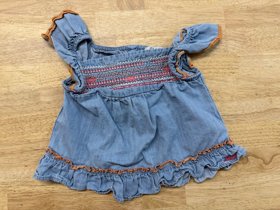 Lucky Brand Top – 12M | Embroidered Bodice Ruffle Cap Sleeve - Nest and Sprout - Consignment