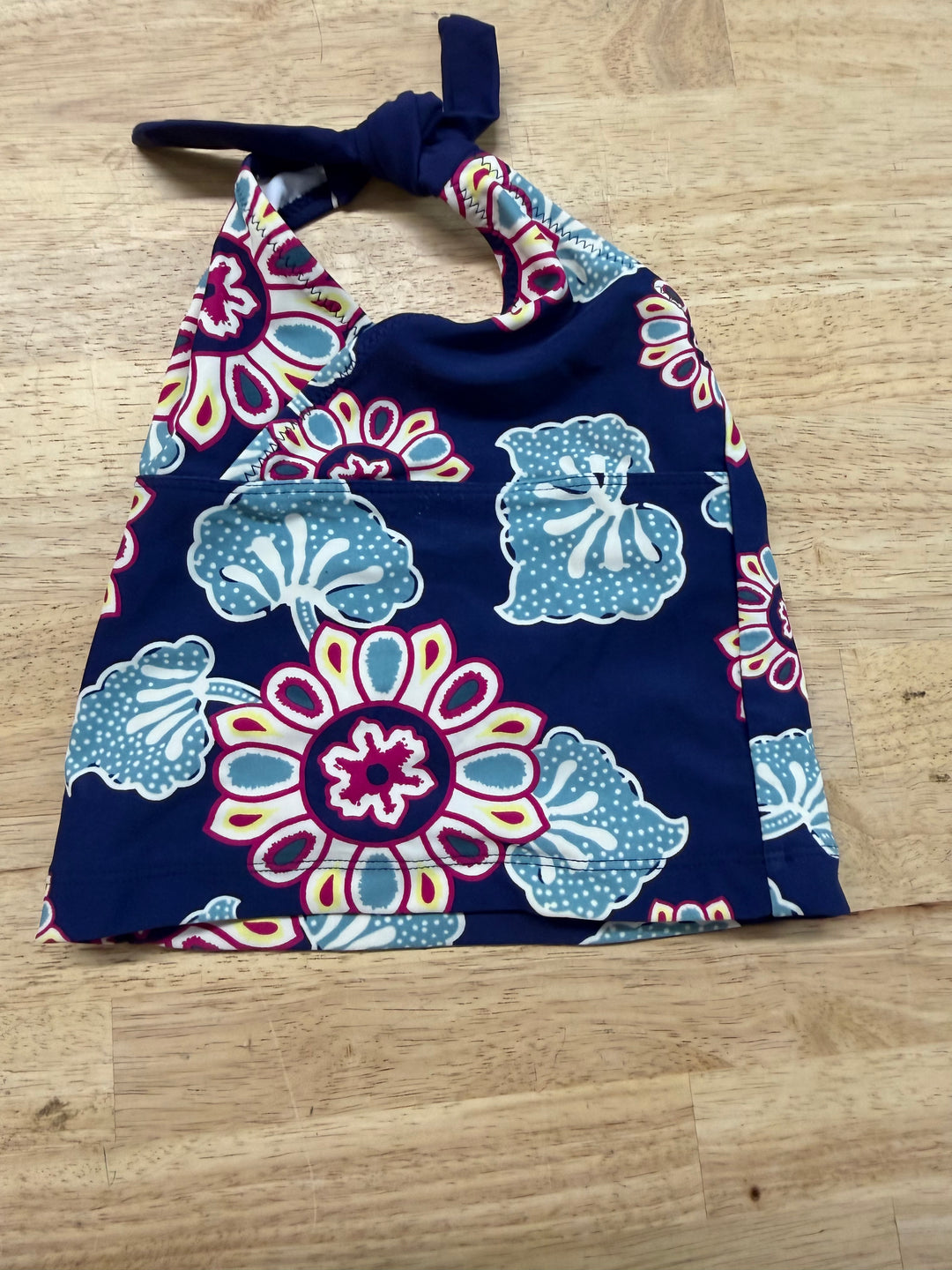 Tea Collection swim Halter Top – 4 | Floral on Navy