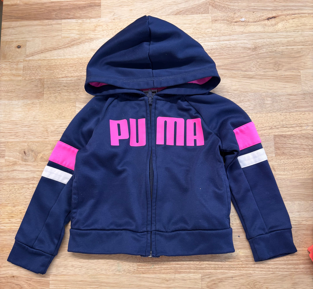 Puma Size 2 Hoodie - Navy with Hot Pink Zip