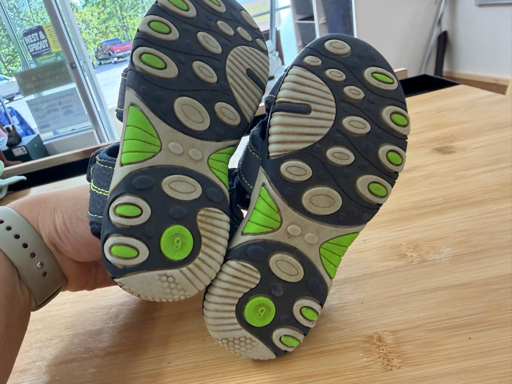 Sporx Sandals – 9 (EU 26) | Blue & Green Velcro