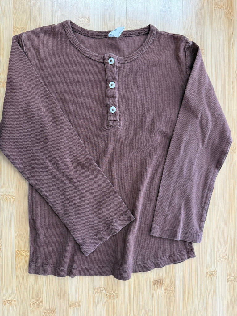 Kate Quinn Long Sleeve Shirt – 8Y | brown Ribbed | Play