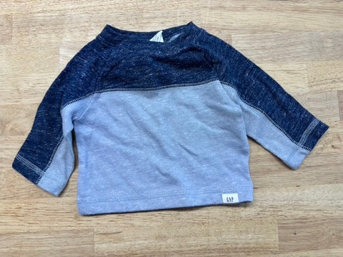 Baby Gap Blue Colourblock Knit Sweater 0–3M