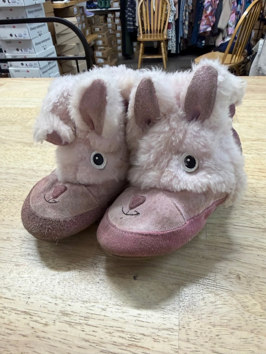 Robeez Fleece Lined Slip On Slippers – 18-24 Months | Bunny Print - Nest and Sprout-Consignment
