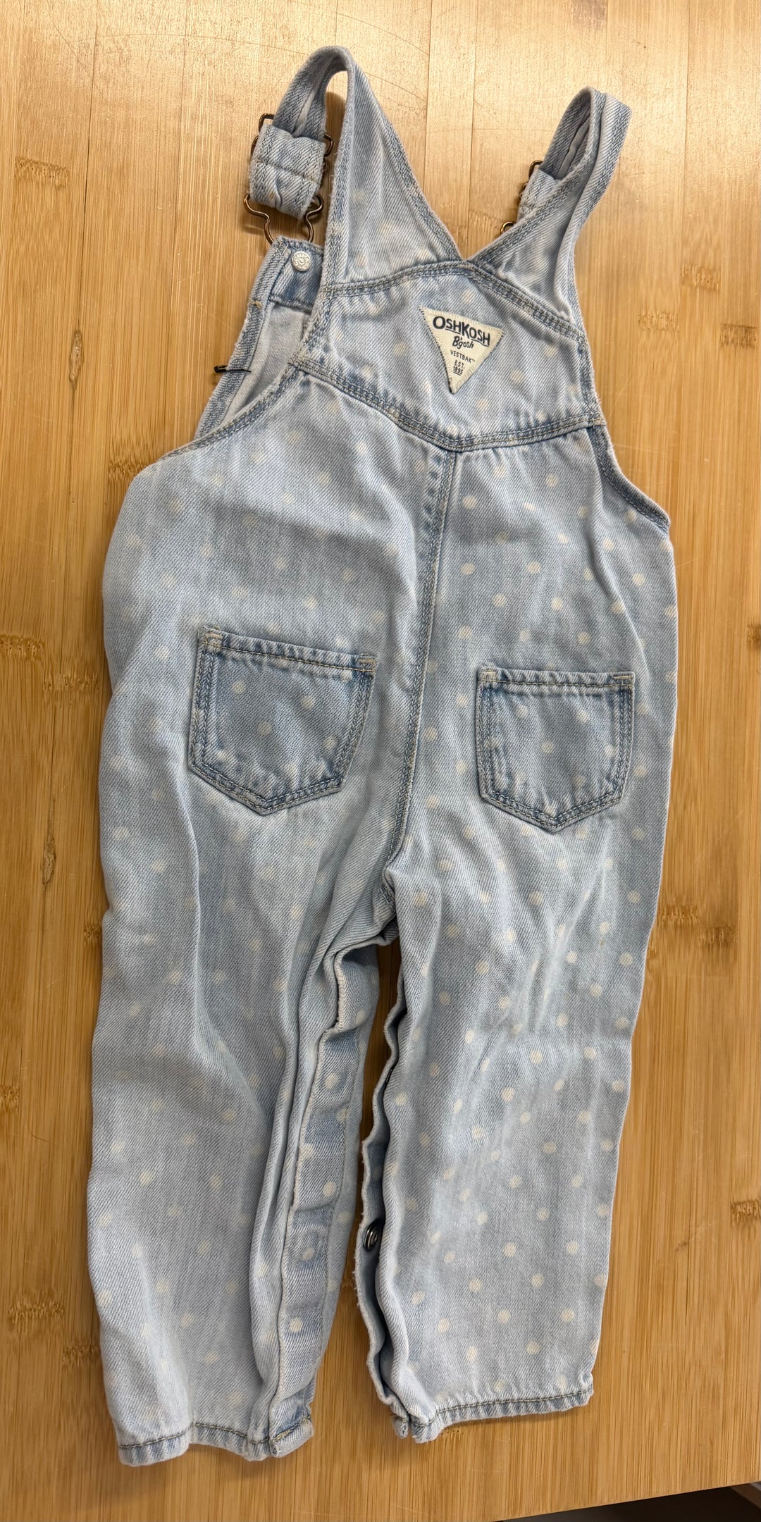 OshKosh Overalls – 24 Months | Straight Wash | Pink Hearts