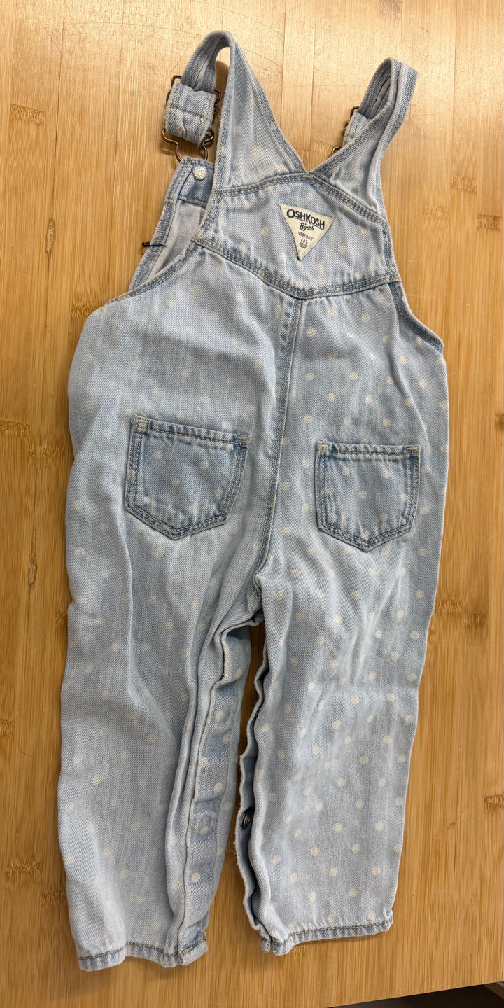 OshKosh Overalls – 24 Months | Straight Wash | Pink Hearts