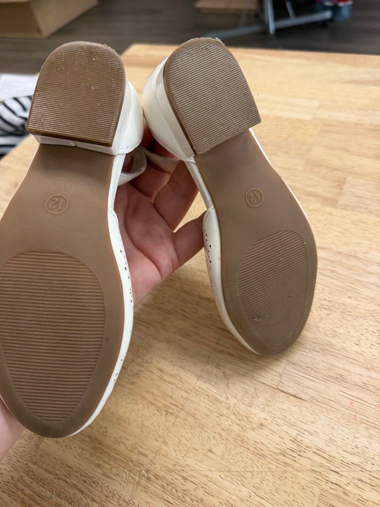 George Dress Shoes – 12 | White with Ankle Strap & Heel - Nest and Sprout - Consignment