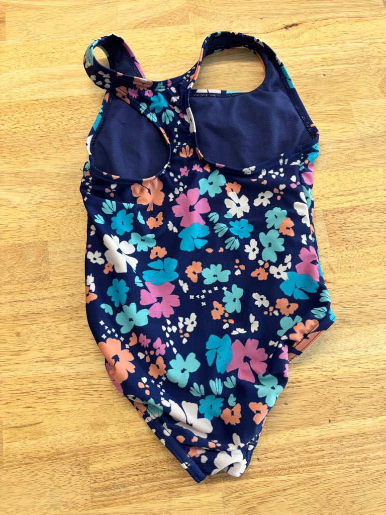 Speedo Navy Floral One - Piece Swimsuit | Size 7 - Nest and Sprout - Consignment
