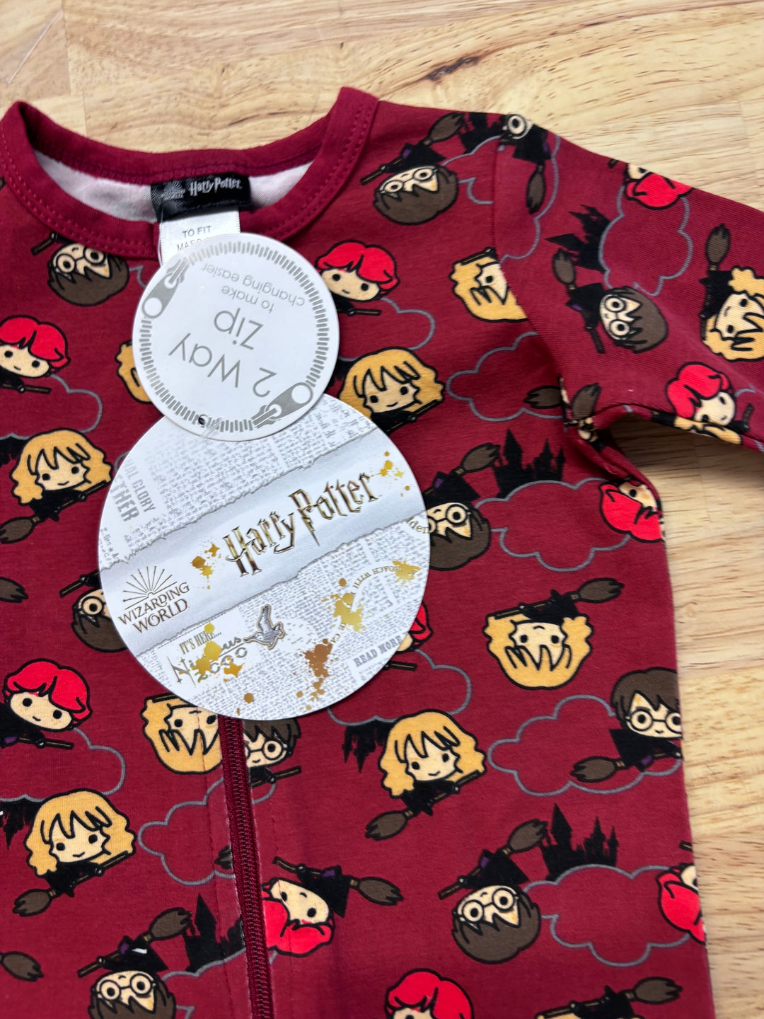 Harry Potter Double Zipper Romper - 0-3M