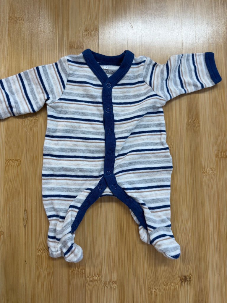 Koala Baby Striped Footed Sleeper – Preemie | Snap-Up - Nest and Sprout-Consignment