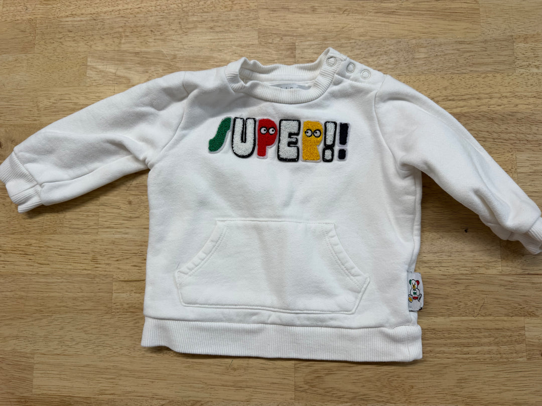 HBC Stripe Graphic Sweatshirt – 12–18M | White