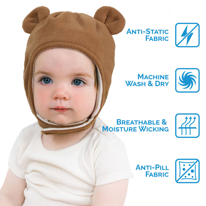 Kids Fleece Animal Hats | Brown Bear