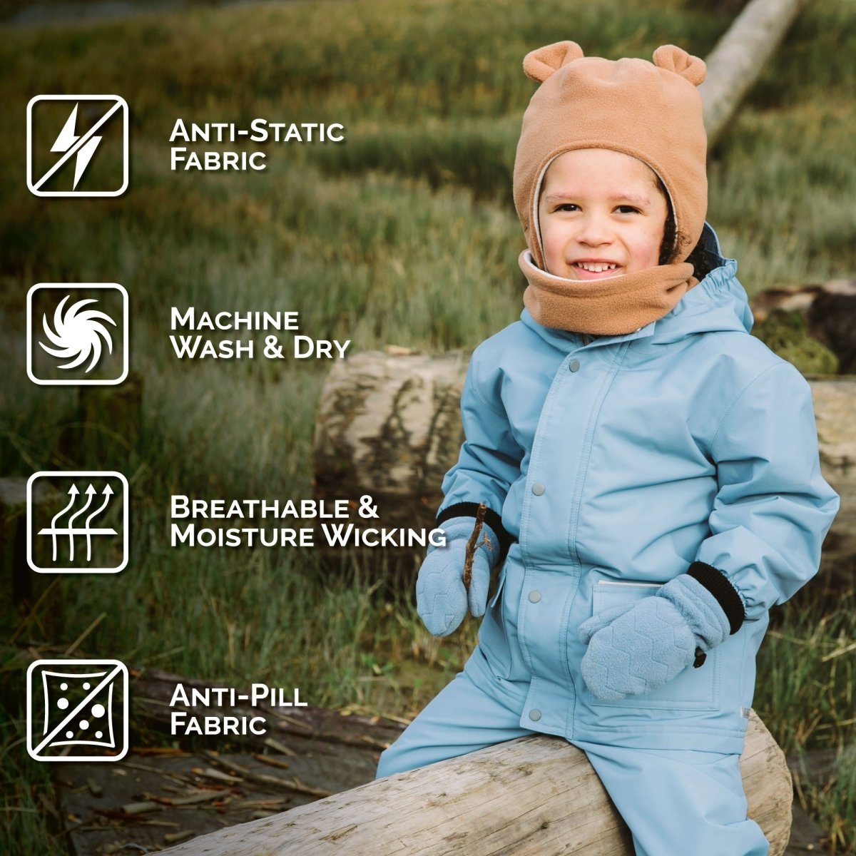 Jan & Jul Fleece Animal Hat – Brown Bear - Nest and Sprout-Jan & Jul
