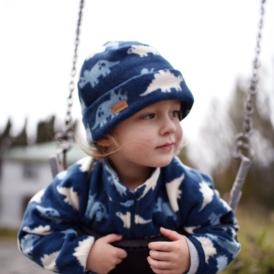 Jan & Jul Fleece Beanie – Dino Parade - Nest and Sprout-Jan & Jul