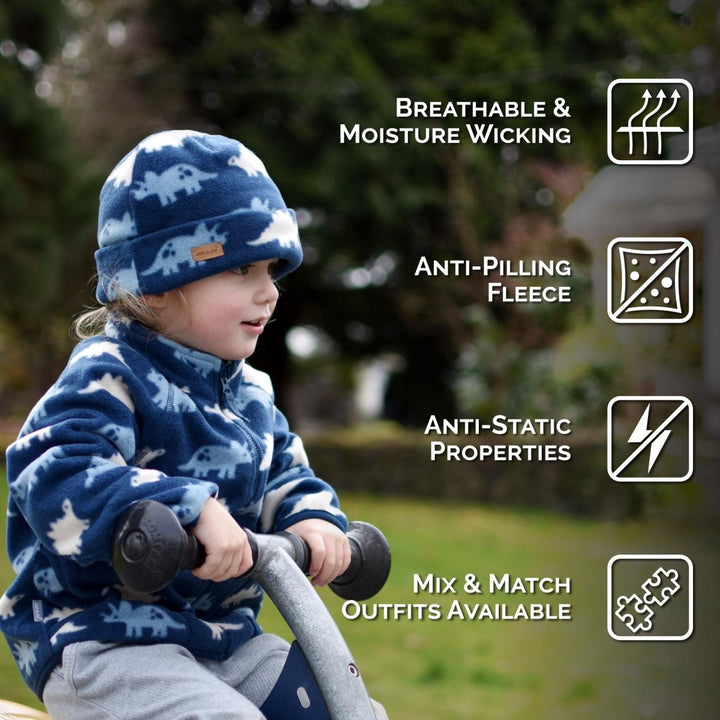 Jan & Jul Fleece Beanie – Dino Parade - Nest and Sprout-Jan & Jul