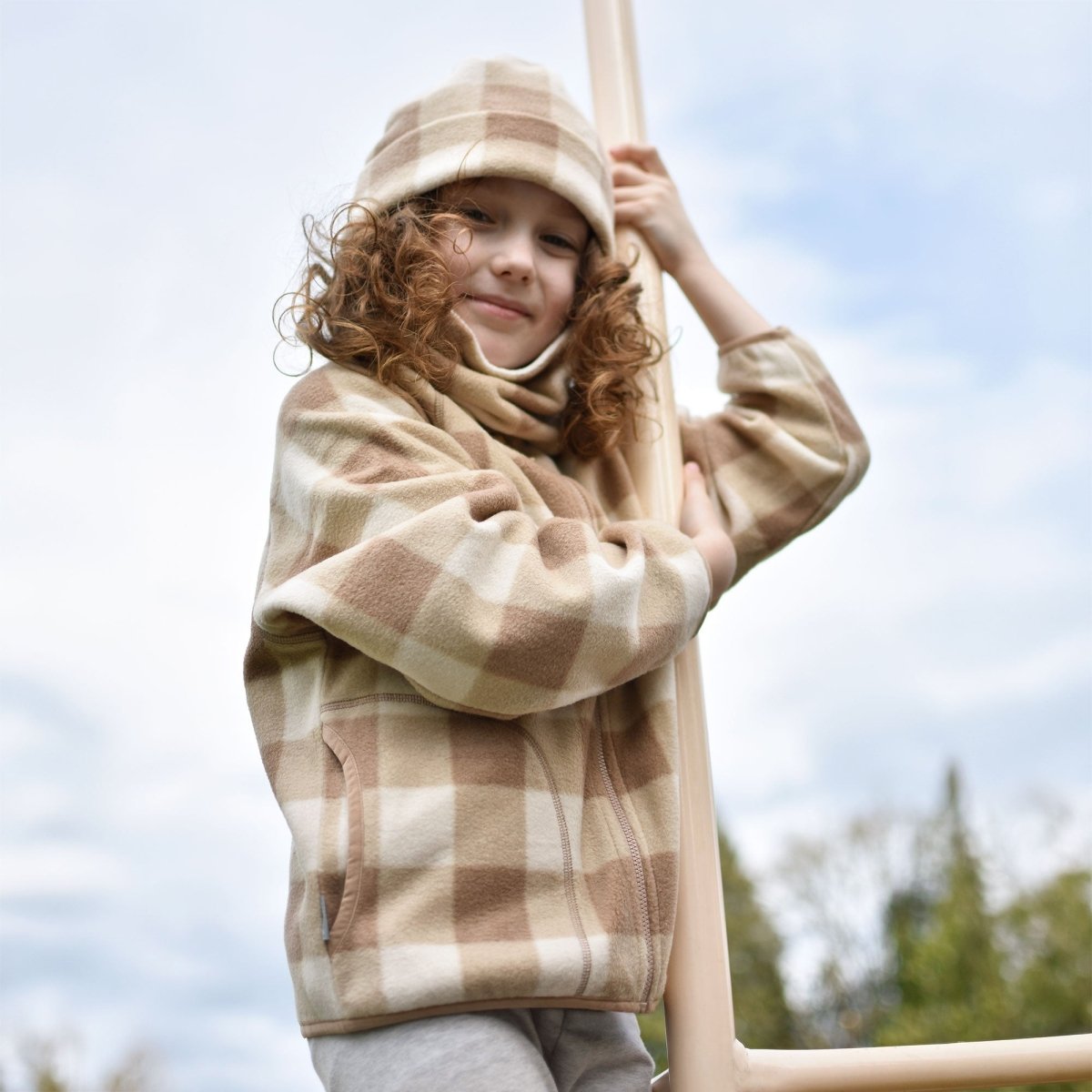 Jan & Jul Cozy Fleece Jacket – Brown Plaid - Nest and Sprout-Jan & Jul