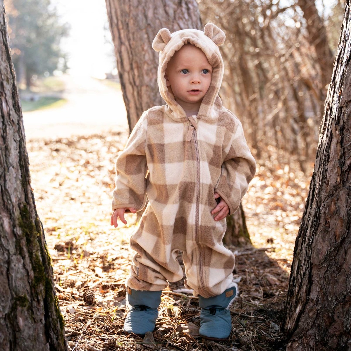 Jan & Jul Fleece Suit – Brown Plaid - Nest and Sprout-Jan & Jul