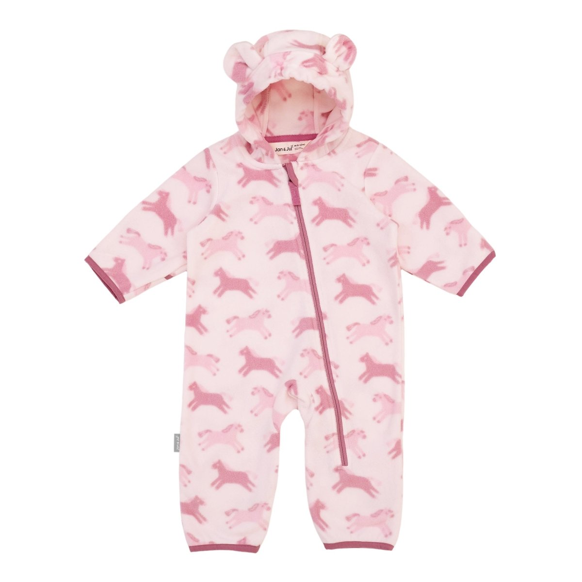 Jan & Jul Fleece Suit – Pink Ponies - Nest and Sprout-Jan & Jul