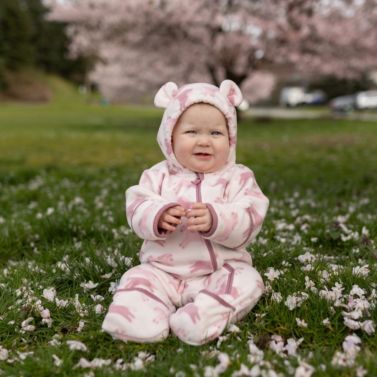 Jan & Jul Fleece Suit – Pink Ponies - Nest and Sprout-Jan & Jul