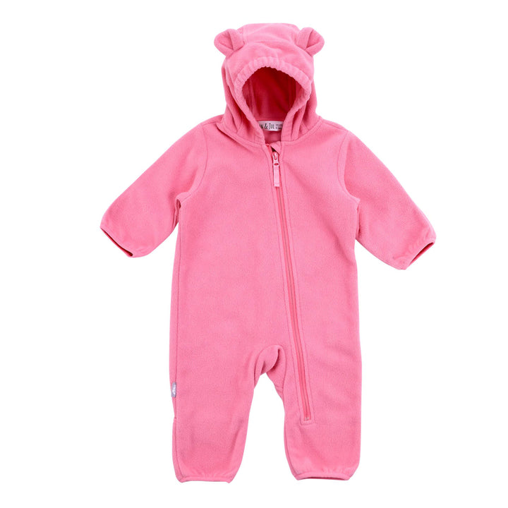 Flay lay of watermelon pink Jan & Jul Fleece Suit | Baby Outerwear