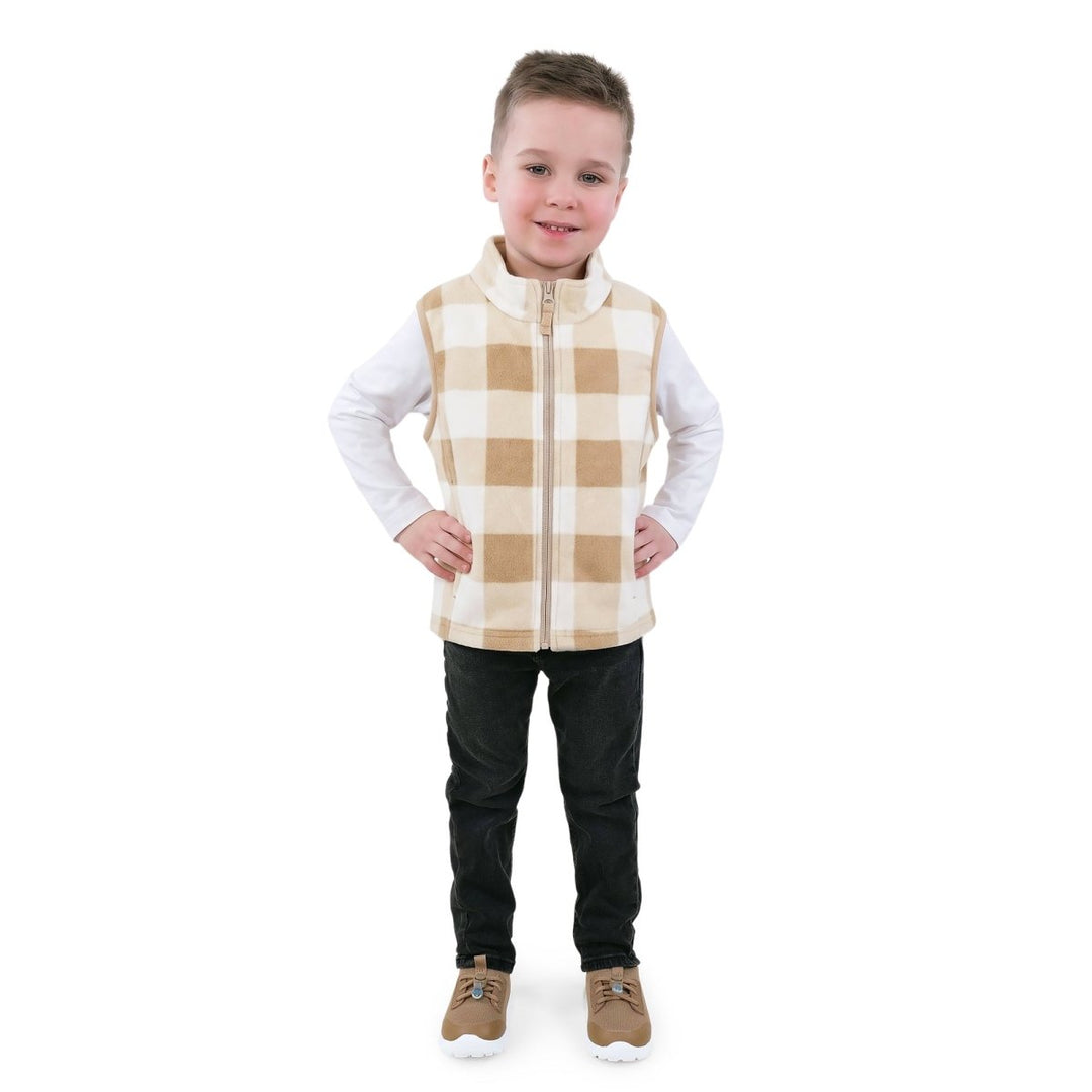 Jan & Jul Fleece Vest – Brown Plaid