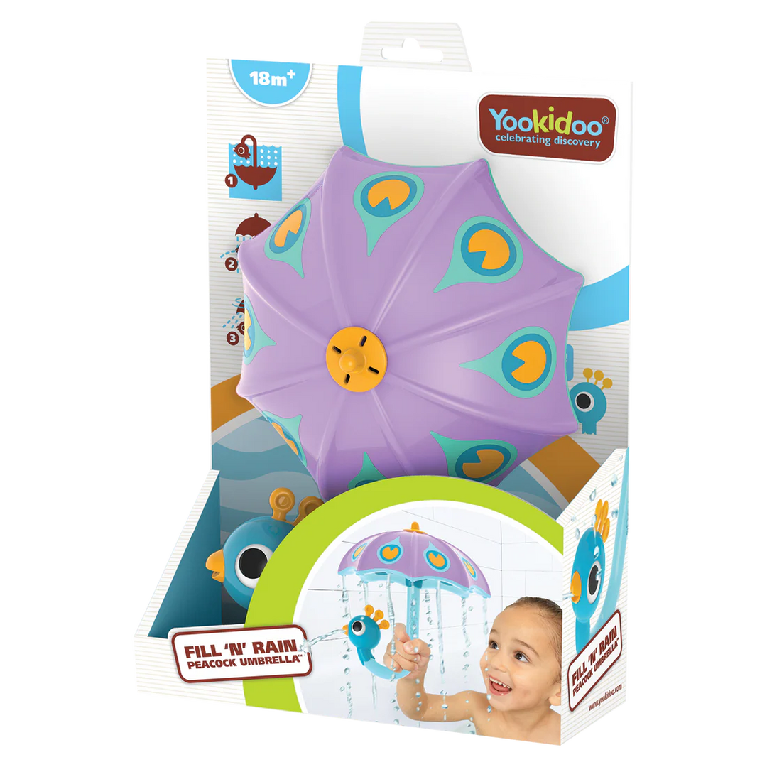 Yookidoki Fill 'N' Rain Peackock Umbrella, Purple