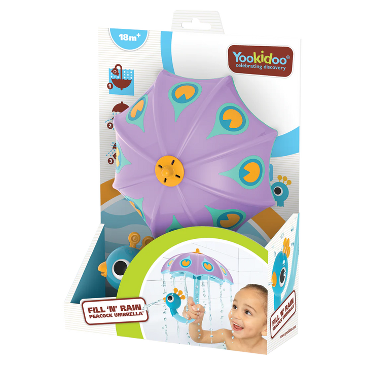 Yookidoki Fill 'N' Rain Peackock Umbrella, Purple