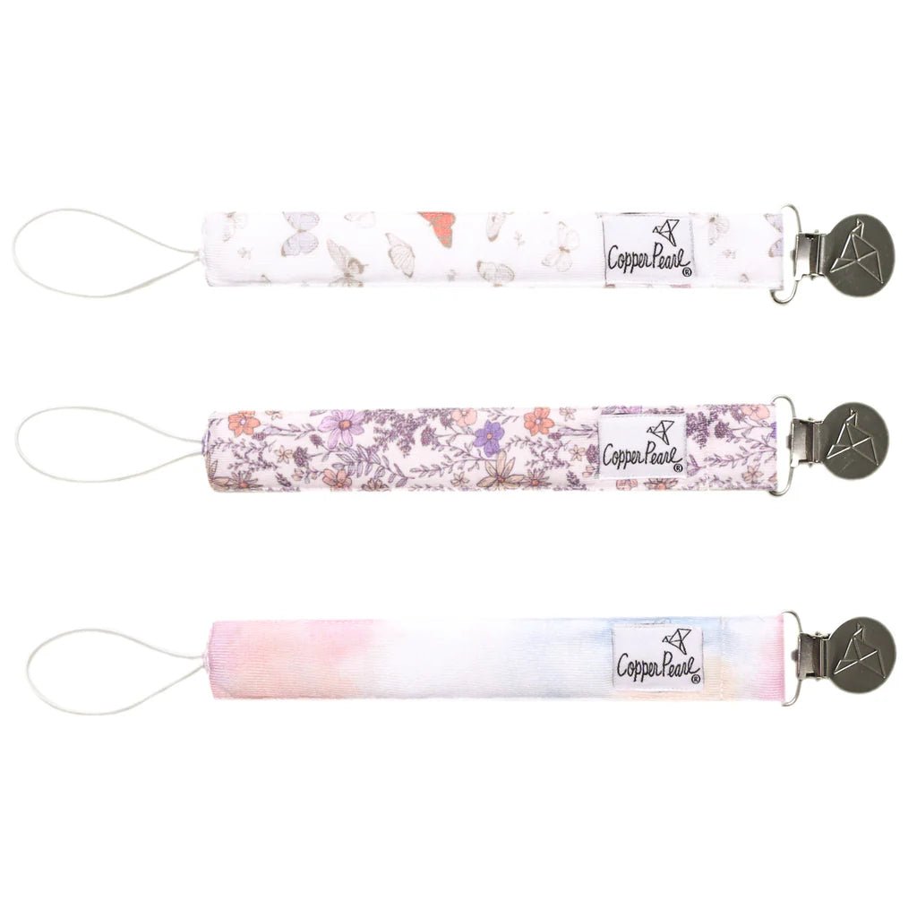 Copper Pearl Flora Binky Clip - Nest and Sprout - Copper Pearl