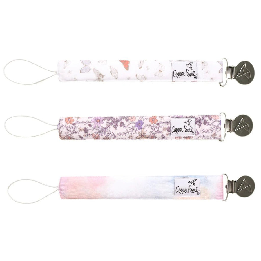 Copper Pearl Flora Binky Clip - Nest and Sprout - Copper Pearl