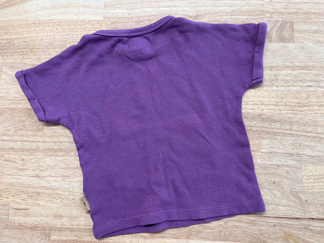 Souris Mini 6-9M Purple Waffle Knit Shirt