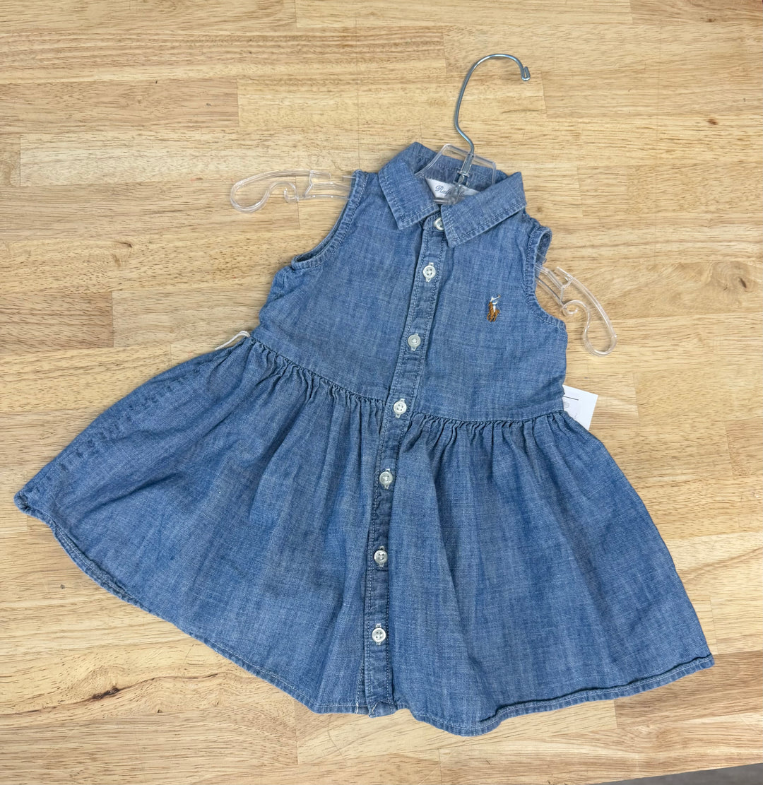 Ralph Lauren Denim Dress – 6M | Light Wash Collared