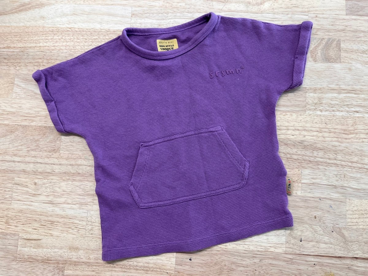 Souris Mini 6 - 9M Purple Waffle Knit Shirt - Nest and Sprout - Consignment